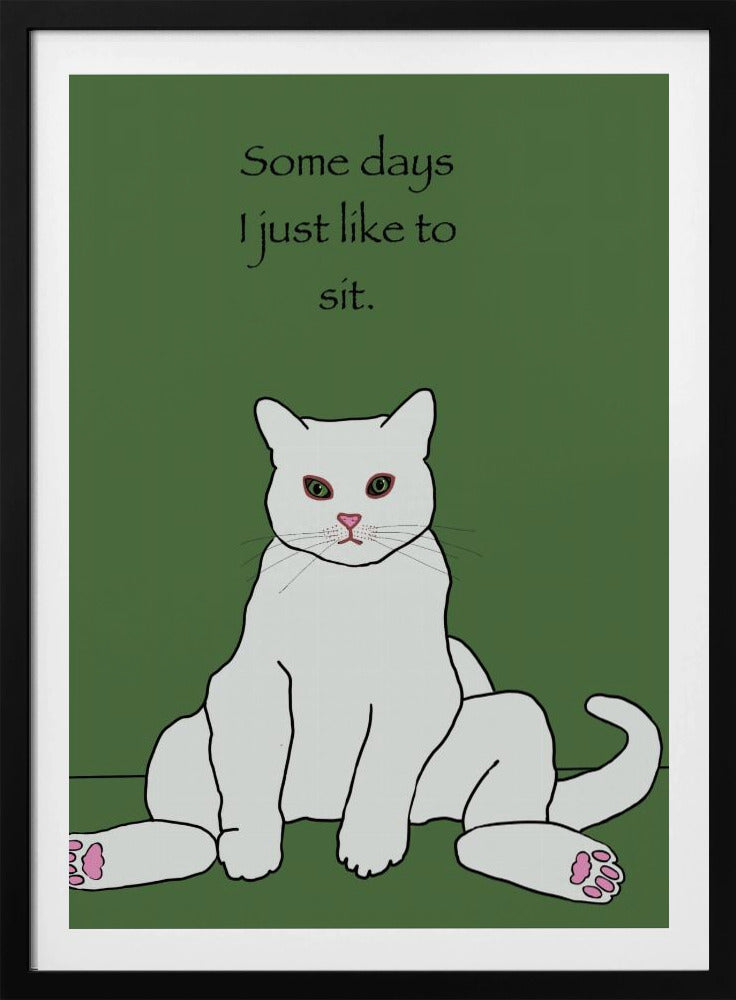 Witte kat met citaat | Poster
