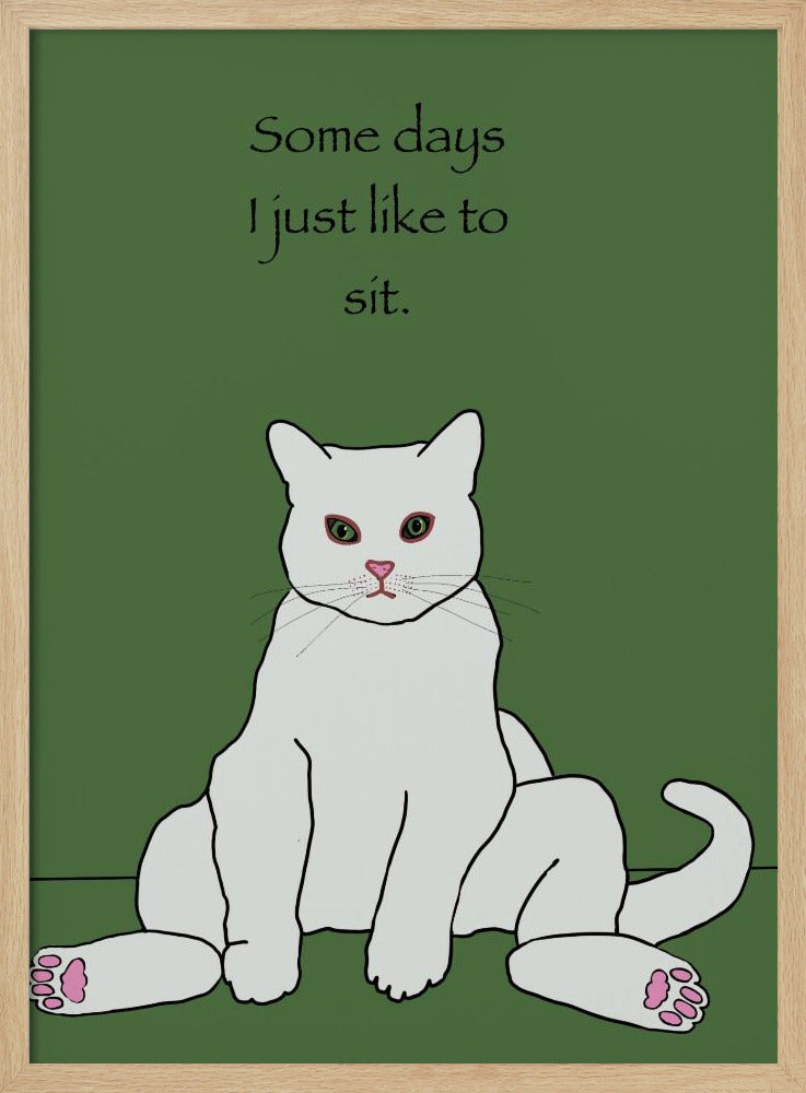 Witte kat met citaat | Poster