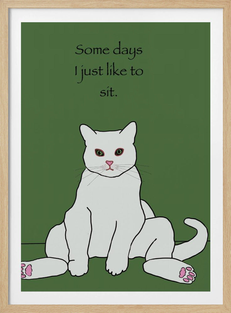 Witte kat met citaat | Poster