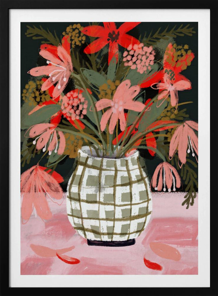 Petals in Patterned Vase | Poster