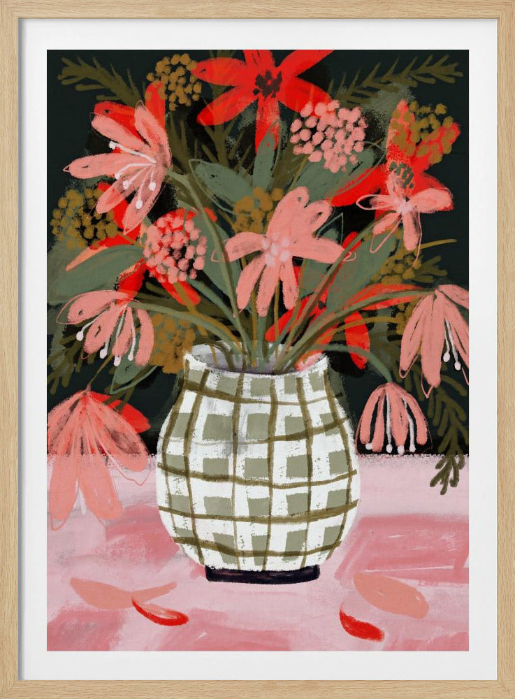 Petals in Patterned Vase | Poster