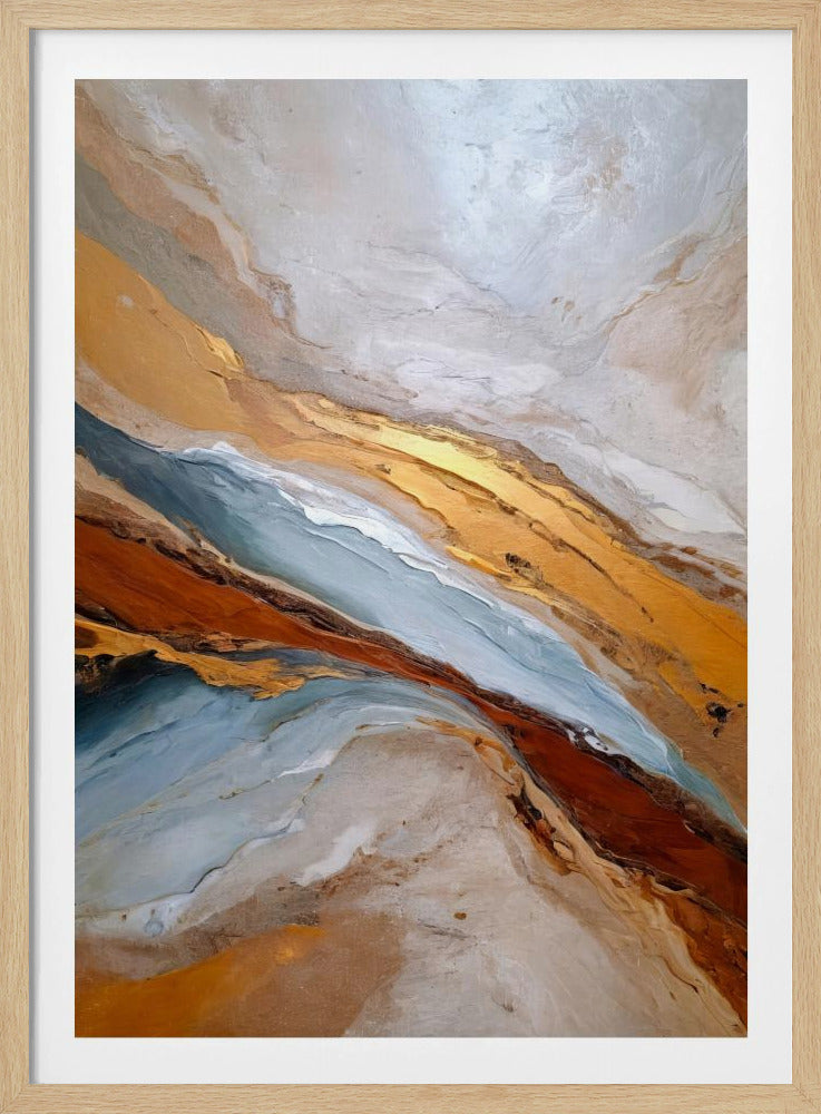 Gouden Horizon Golven | Poster