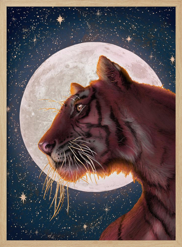 Maan en Tijger Kleur Groot | Poster