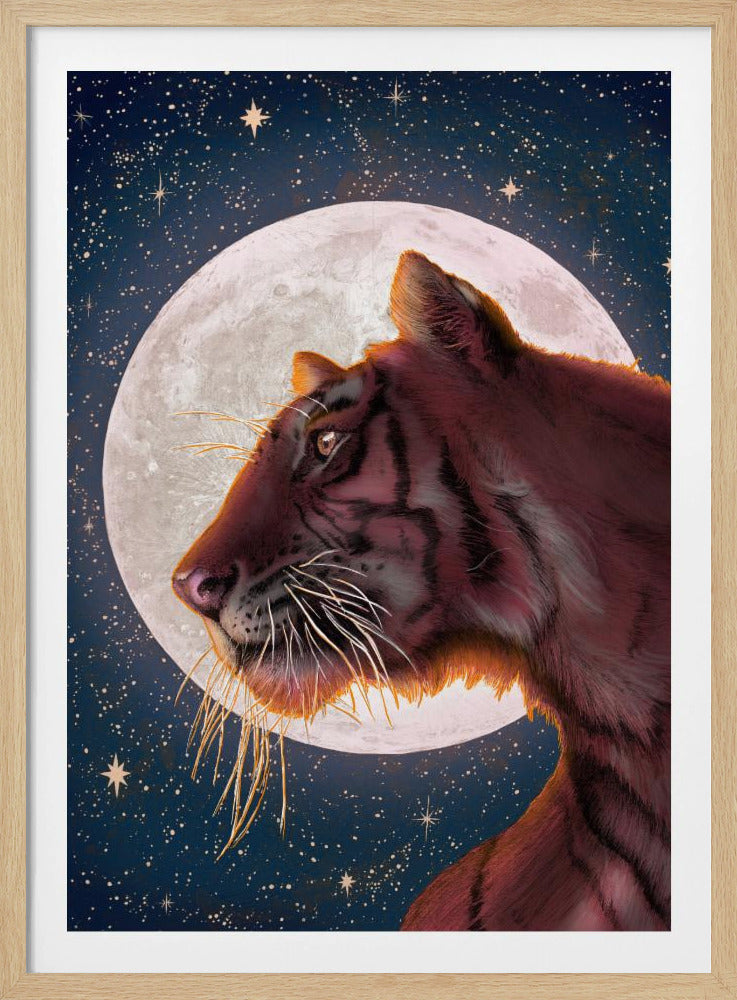 Maan en Tijger Kleur Groot | Poster