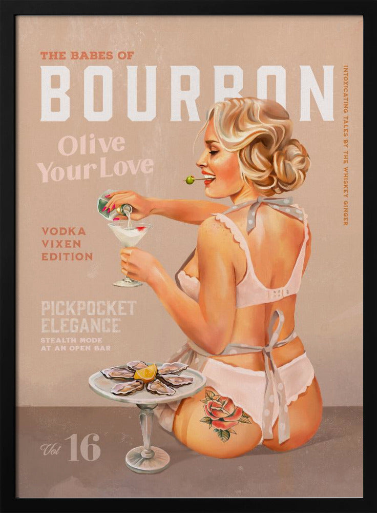 Bourbon Babe Vol. 16 Vintage Vodka Martini Pin-up Girl | Poster
