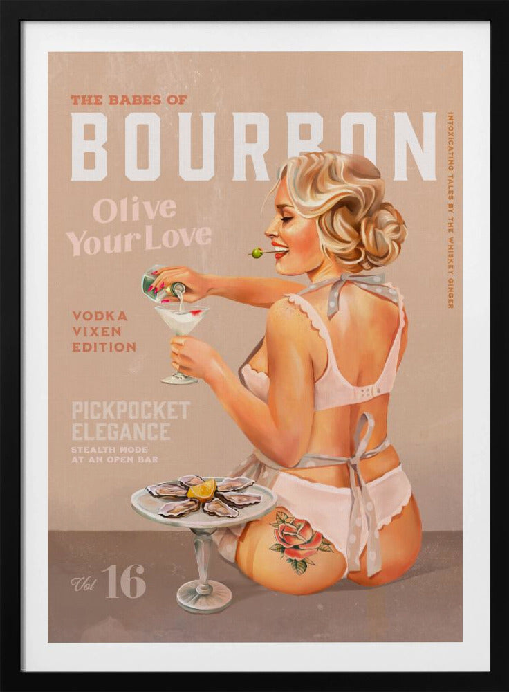 Bourbon Babe Vol. 16 Vintage Vodka Martini Pin-up Girl | Poster