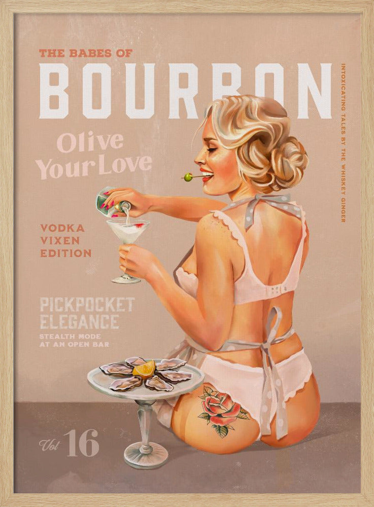 Bourbon Babe Vol. 16 Vintage Vodka Martini Pin-up Girl | Poster