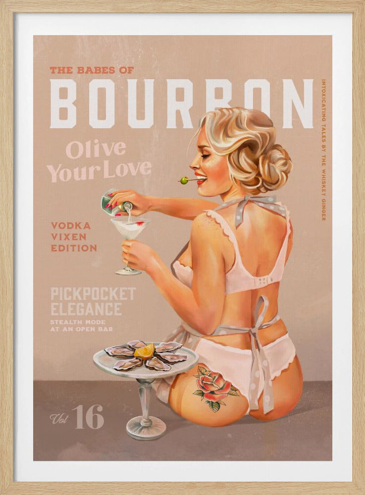 Bourbon Babe Vol. 16 Vintage Vodka Martini Pin-up Girl | Poster