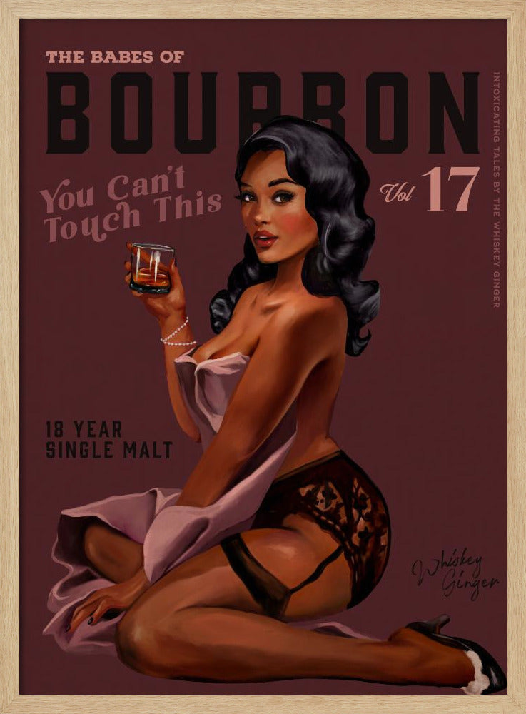 Babes of Bourbon Can't Touch This. Sexy Retro Pin-up Girl Whiskey Kunst | Poster
