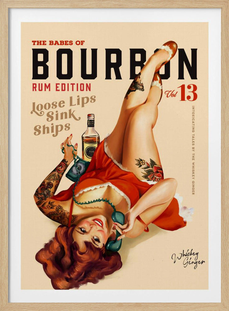 Babes of Bourbon Vol 13 Rum Drinkende Pinup Girl Kunst | Poster