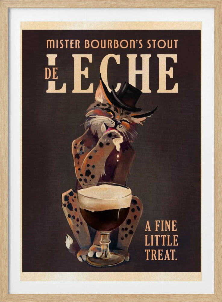 Bourbon De Leche Guinness-stijl kattenkunst | Poster