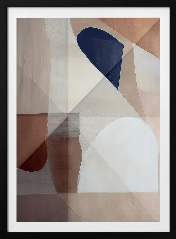 Abstract koper neutraal toon schilderij 1 | Poster