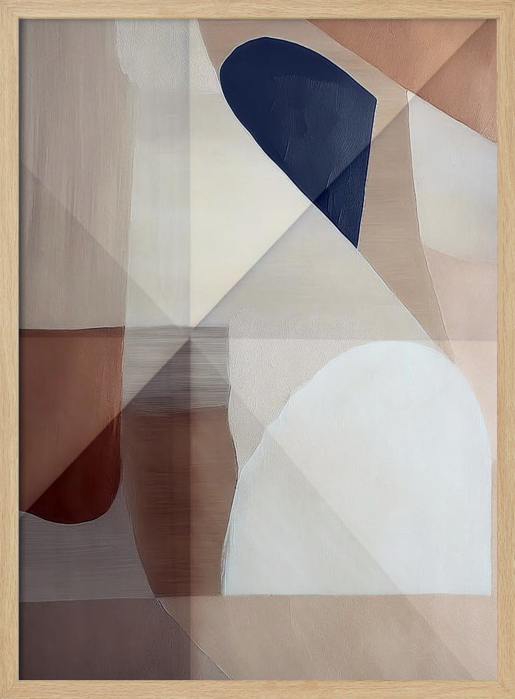 Abstract koper neutraal toon schilderij 1 | Poster