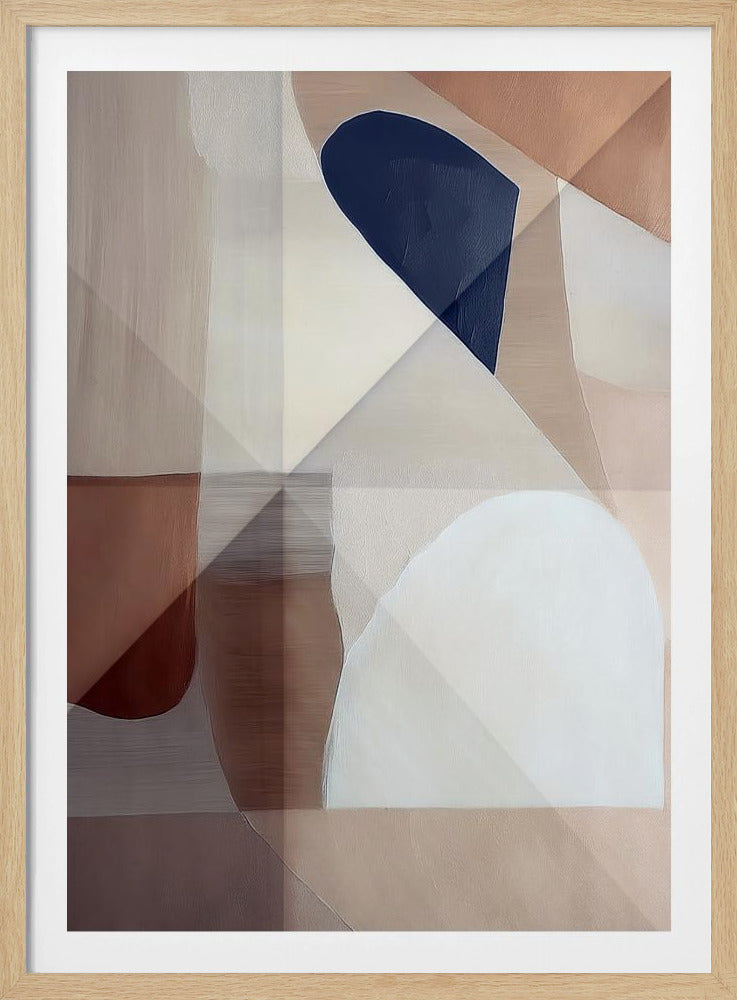 Abstract koper neutraal toon schilderij 1 | Poster