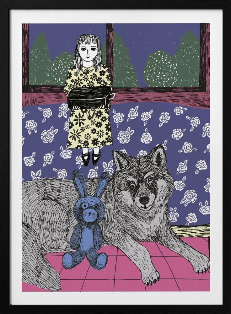Meisje met wolf | Poster