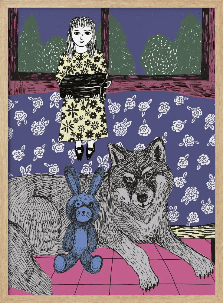 Meisje met wolf | Poster