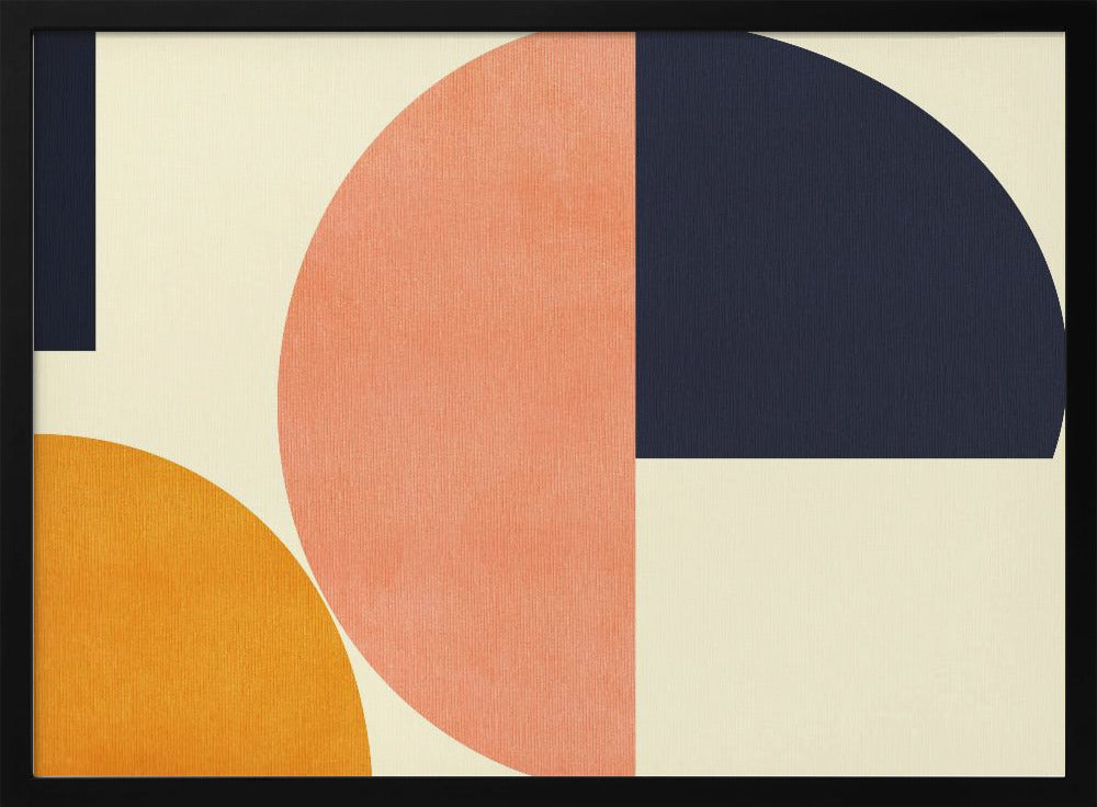 Rainbow Plus Shapes Blue Mustard2 | Poster