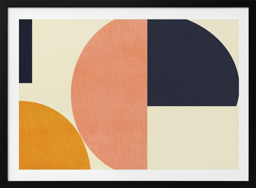 Rainbow Plus Shapes Blue Mustard2 | Poster