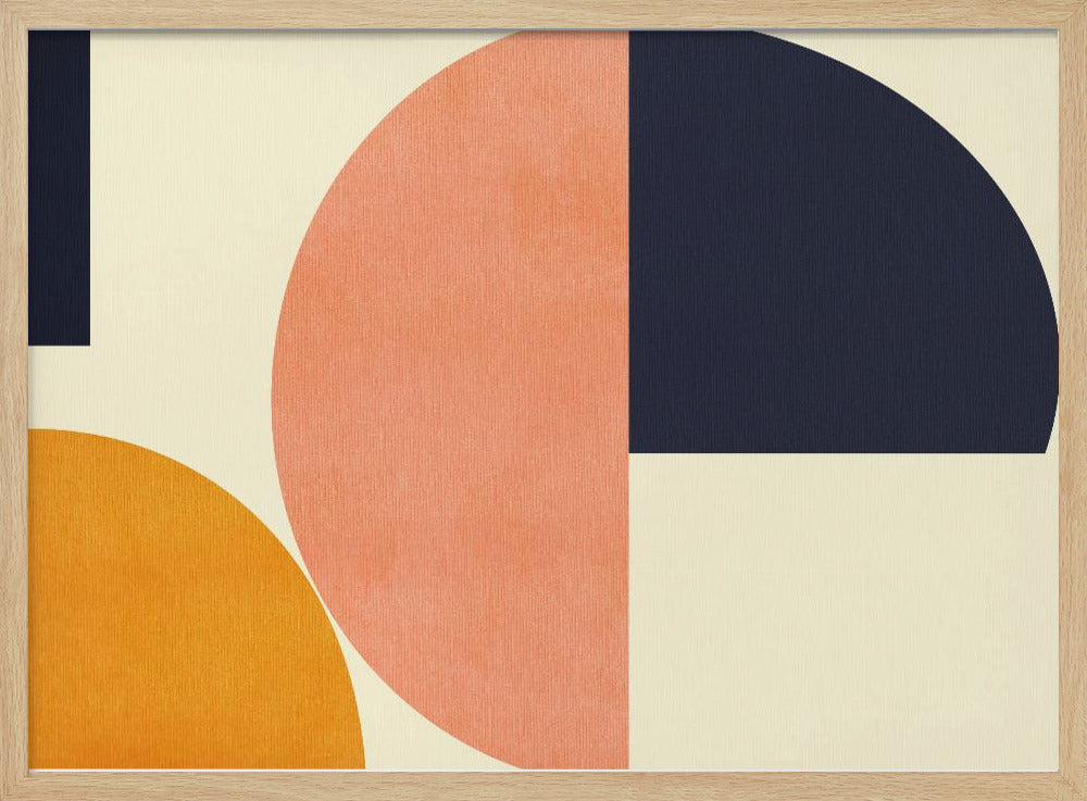 Rainbow Plus Shapes Blue Mustard2 | Poster
