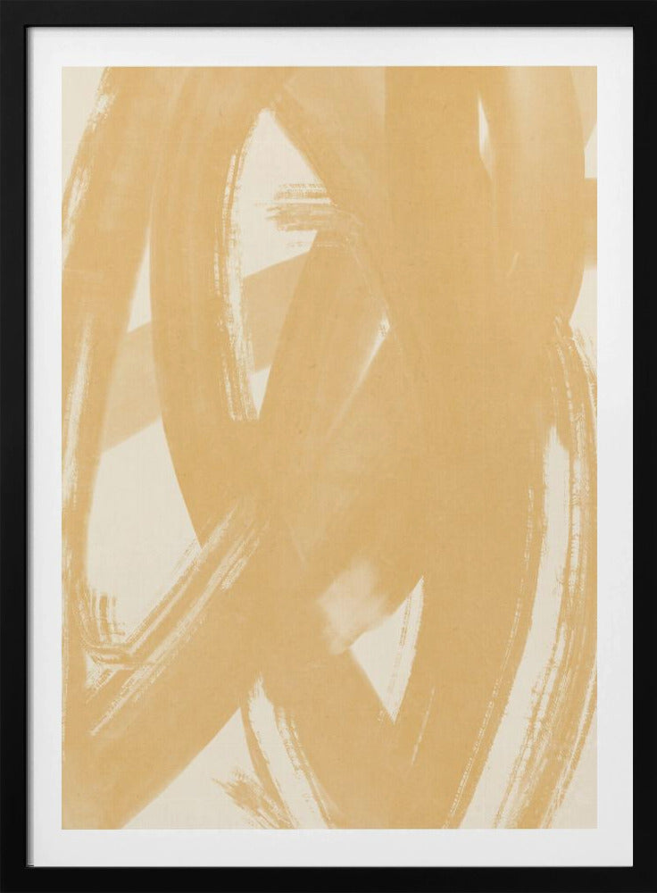 Dynamische beige penseelstreken | Poster