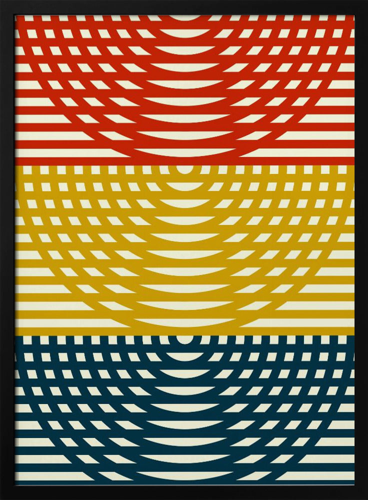 Driekleurige golven | Poster