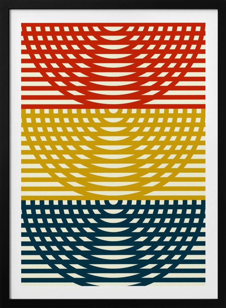 Driekleurige golven | Poster
