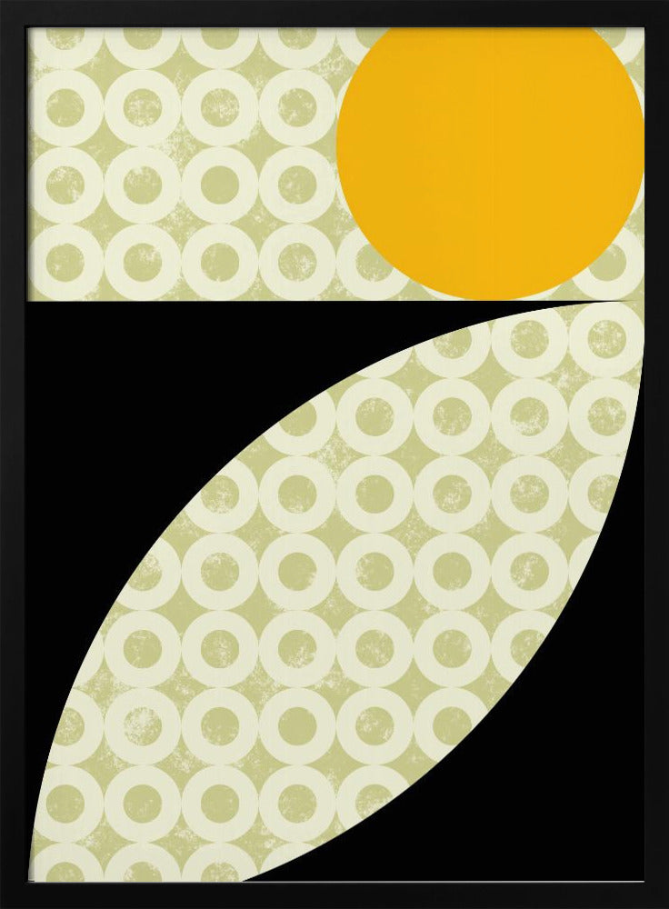 Geometrische vormen met een opvallende gele cirkel | Poster