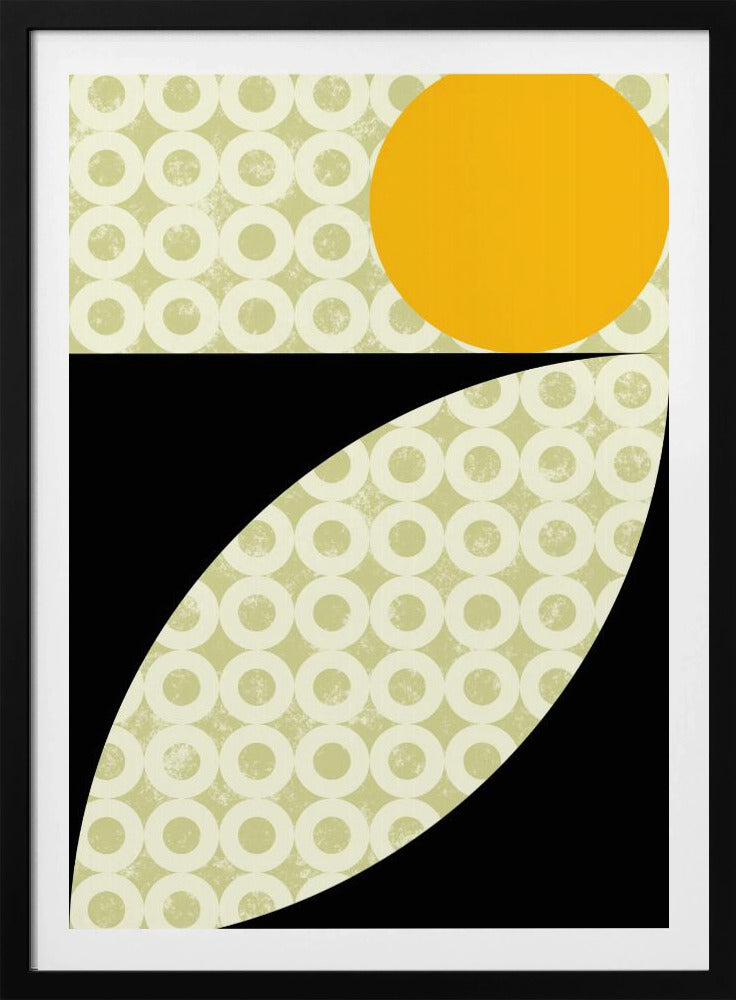 Geometrische vormen met een opvallende gele cirkel | Poster