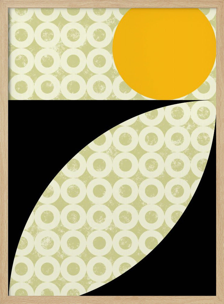 Geometrische vormen met een opvallende gele cirkel | Poster