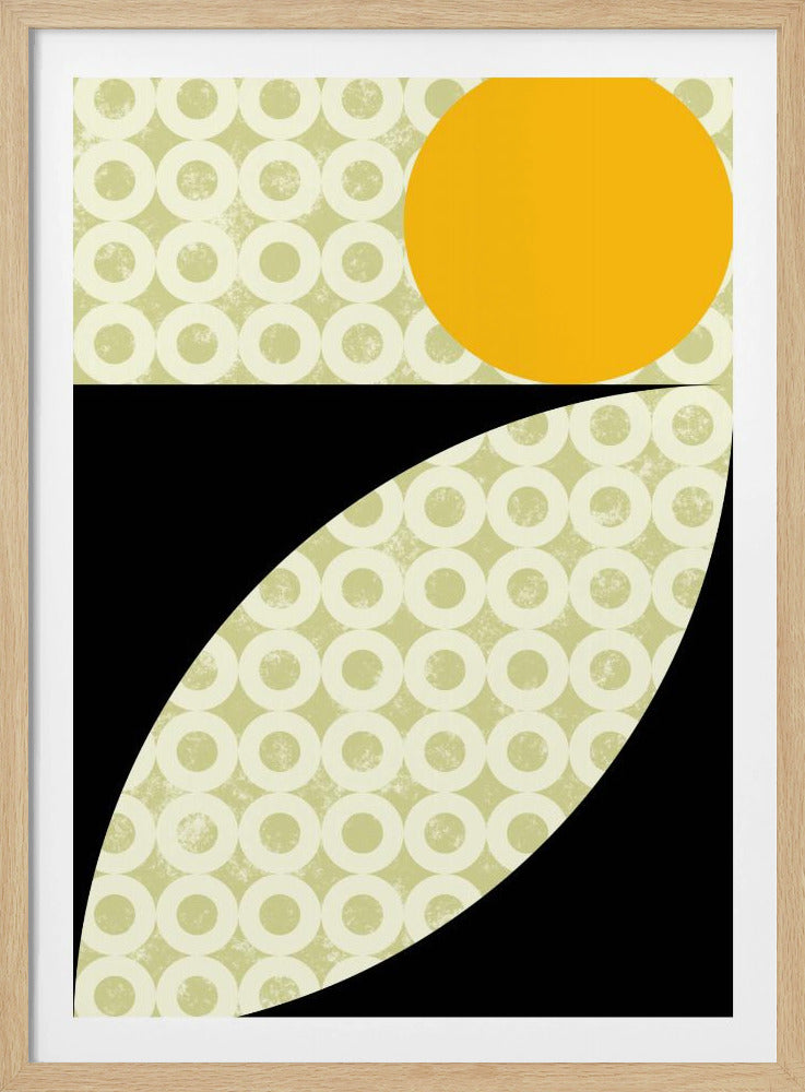 Geometrische vormen met een opvallende gele cirkel | Poster