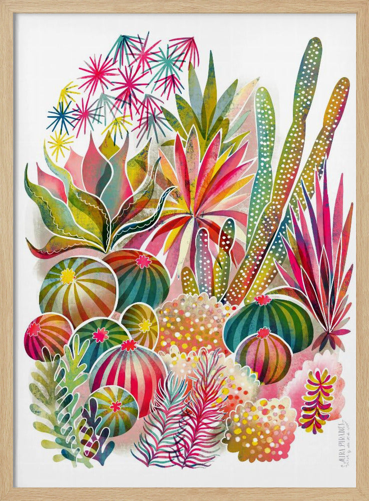 Bloeiende vetplanten- en cactustuin | Poster