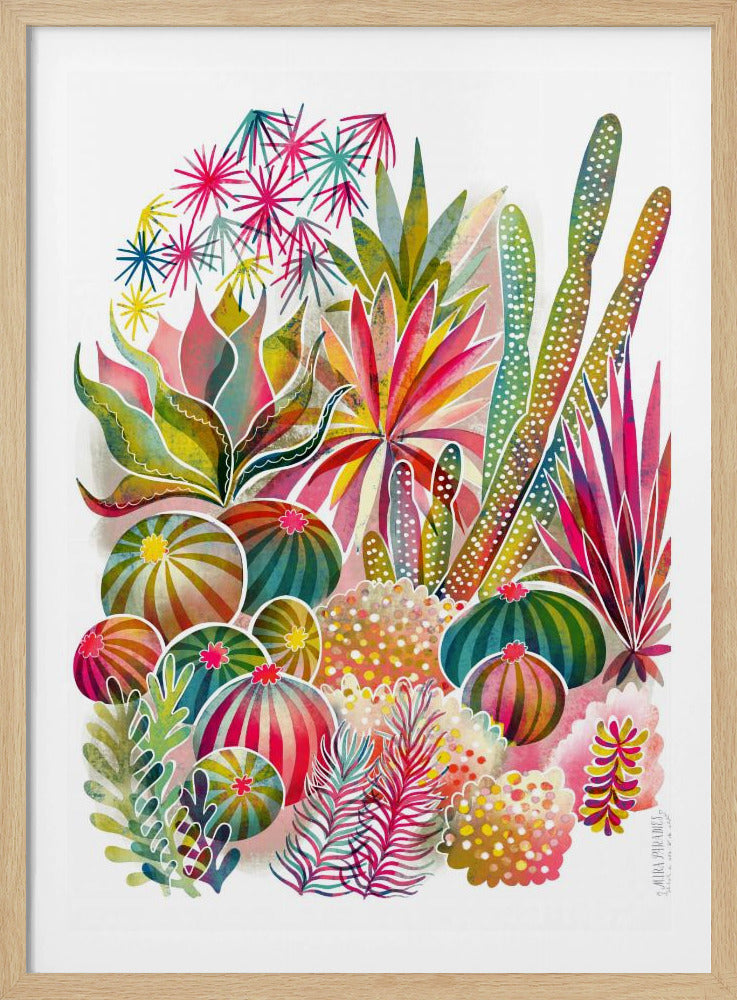Bloeiende vetplanten- en cactustuin | Poster