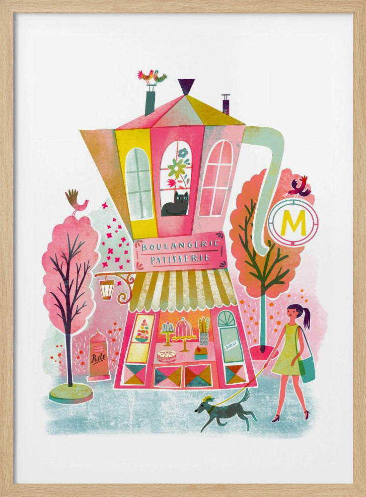 Vintage Franse koffiepatisserie | Poster