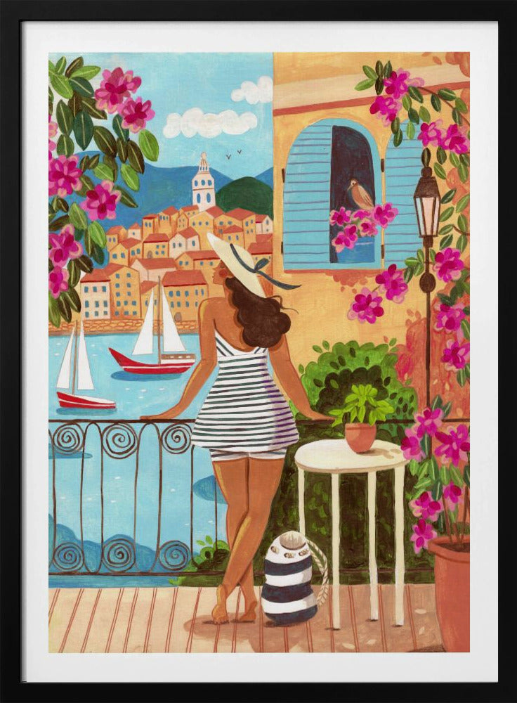 Reisposter vrouw in Saint-Tropez, Frankrijk | Poster