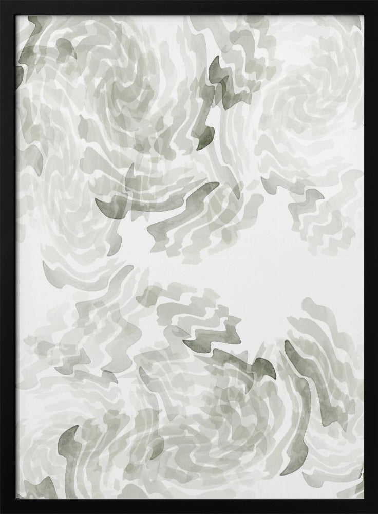 Grijze aquarel Twirl 1 | Poster