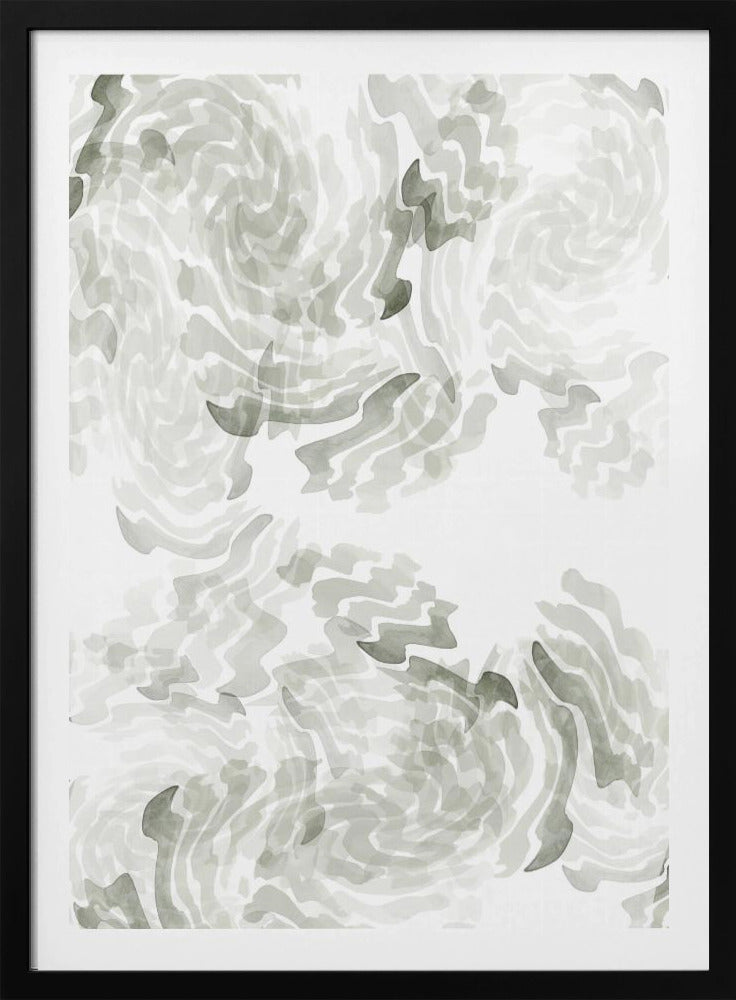 Grijze aquarel Twirl 1 | Poster