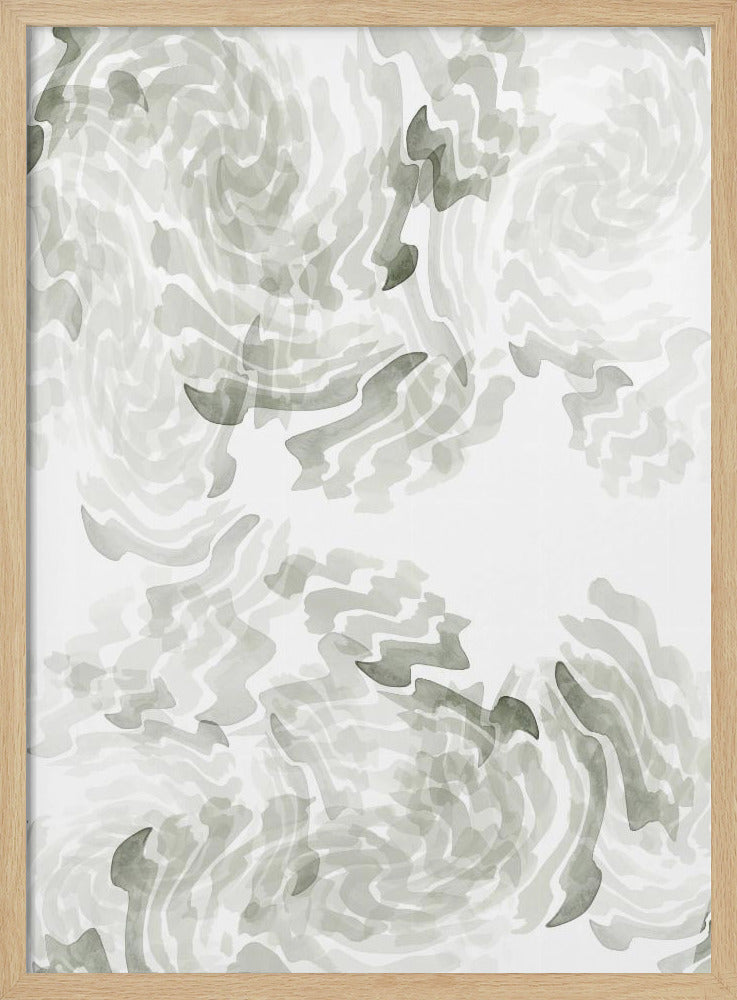 Grijze aquarel Twirl 1 | Poster