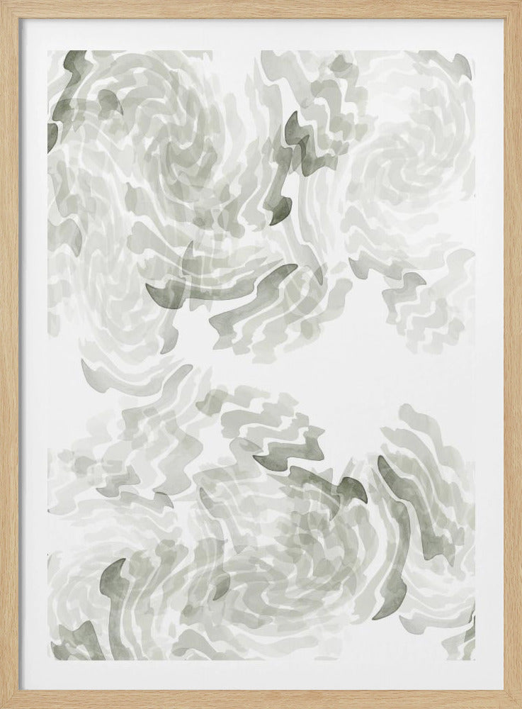 Grijze aquarel Twirl 1 | Poster