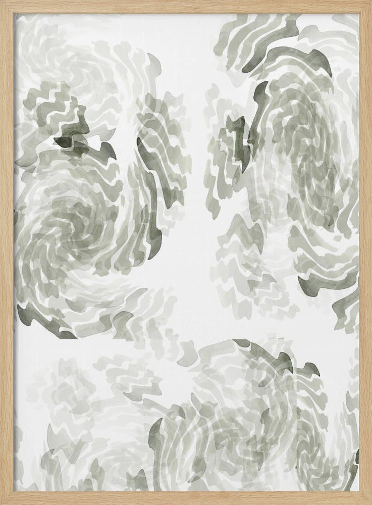 Grijze aquarel Twirl 2 | Poster