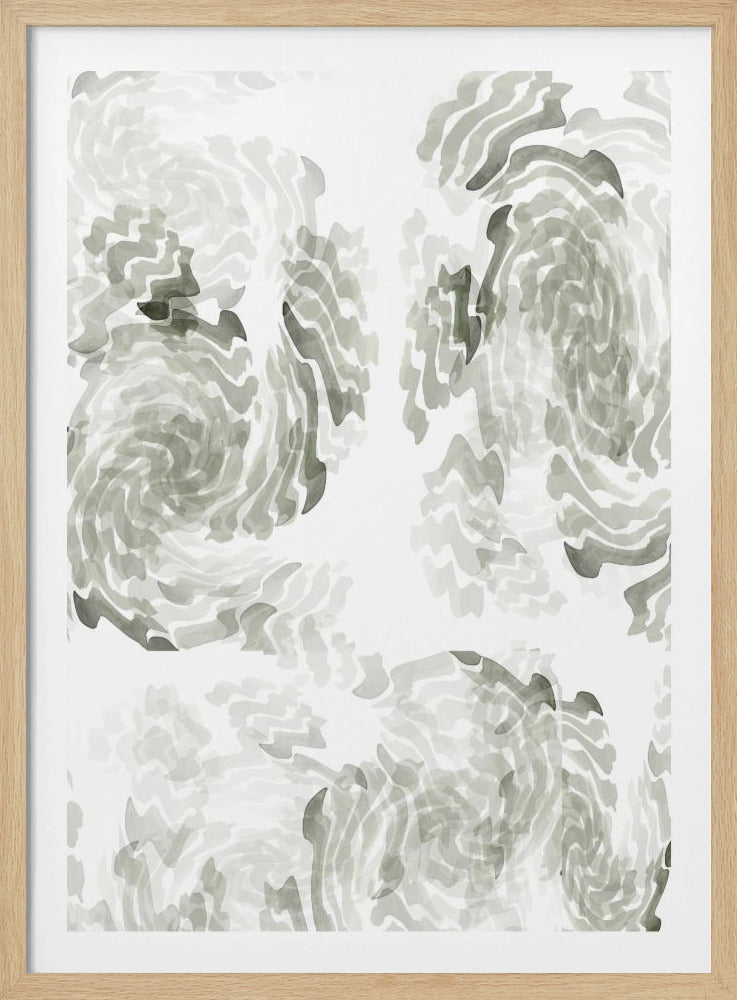 Grijze aquarel Twirl 2 | Poster