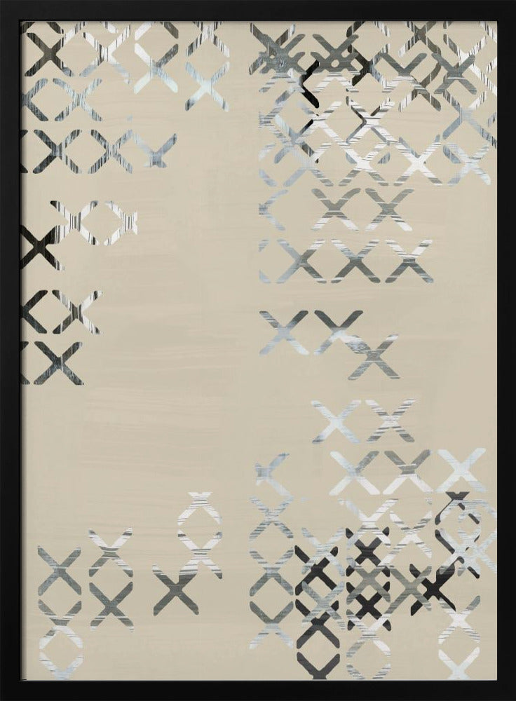 Minimal X Zwart-wit Compositie 1 | Poster