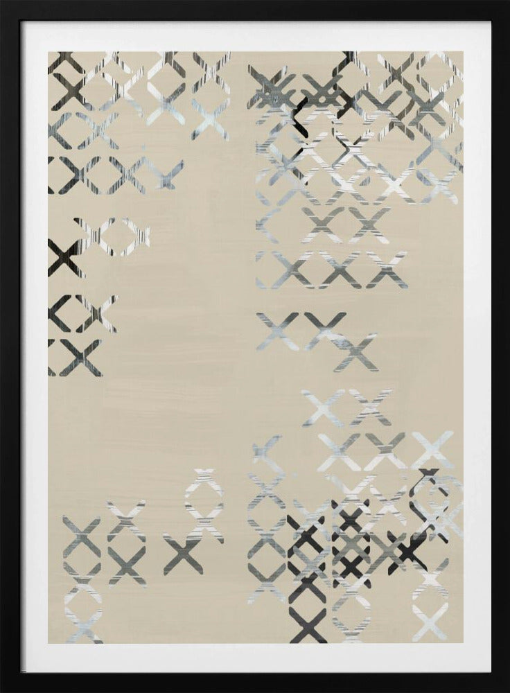 Minimal X Zwart-wit Compositie 1 | Poster