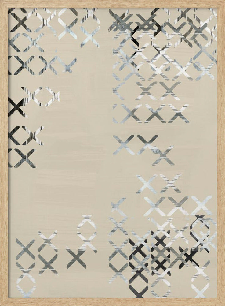 Minimal X Zwart-wit Compositie 1 | Poster