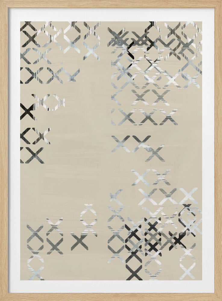 Minimal X Zwart-wit Compositie 1 | Poster