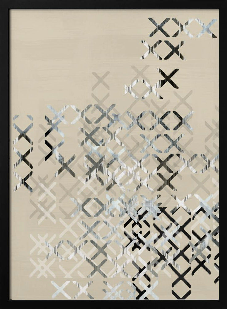 Minimal X Zwart-wit Compositie 3 | Poster