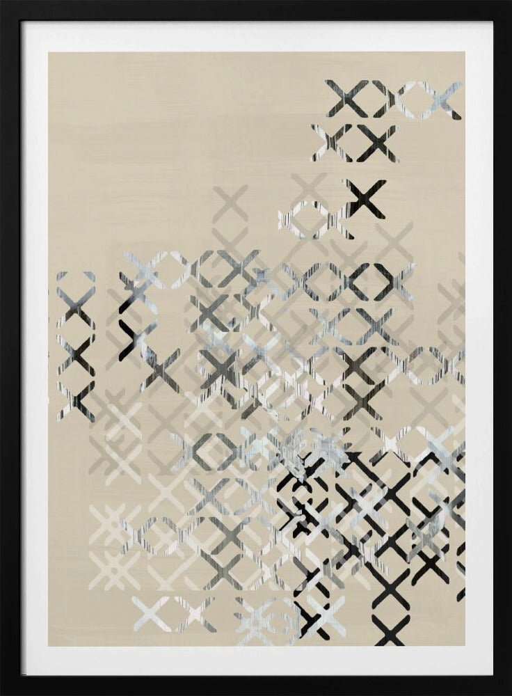 Minimal X Zwart-wit Compositie 3 | Poster