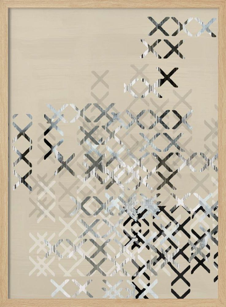 Minimal X Zwart-wit Compositie 3 | Poster