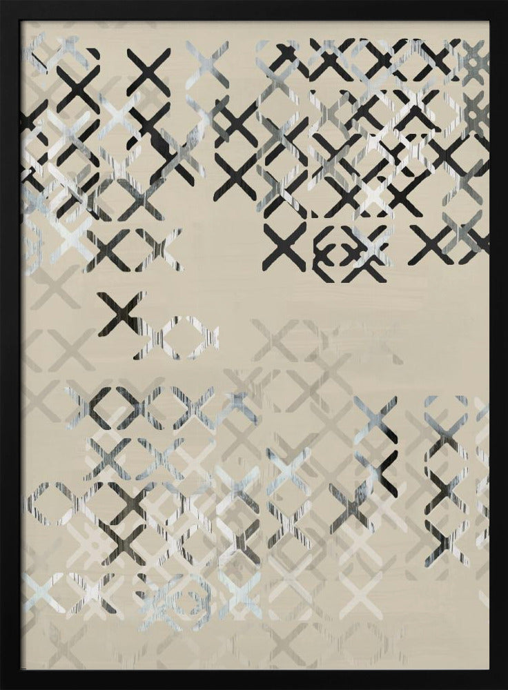 Minimal X Zwart-wit Compositie 4 | Poster