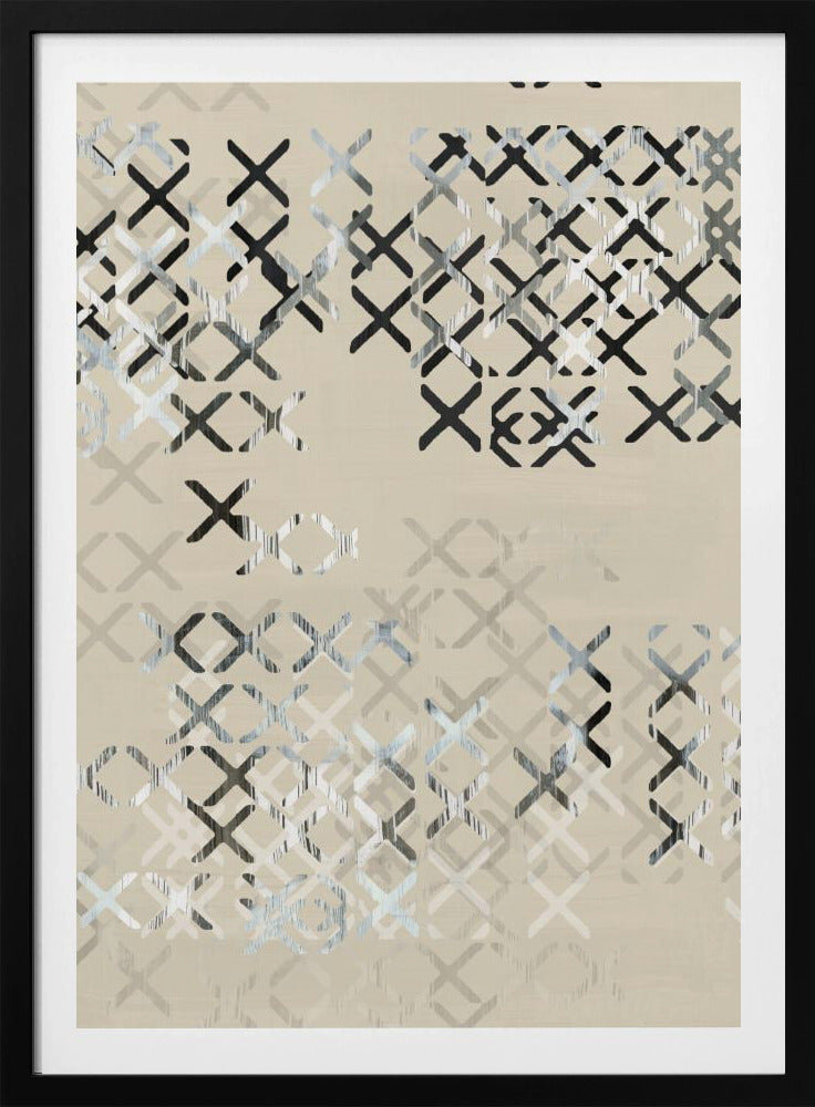 Minimal X Zwart-wit Compositie 4 | Poster