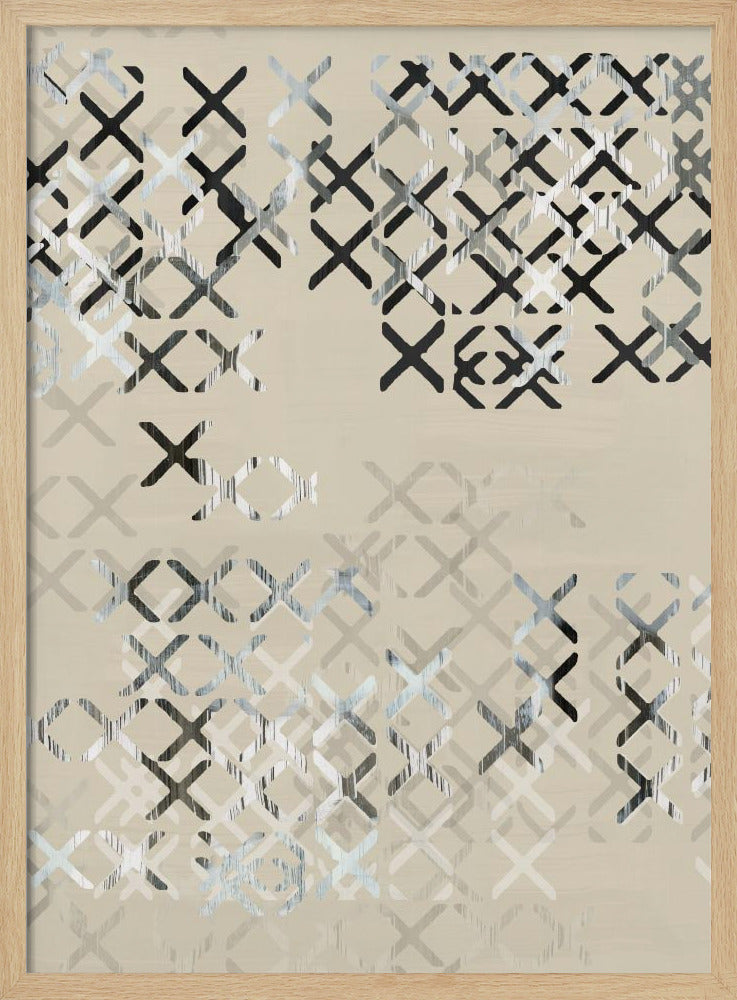 Minimal X Zwart-wit Compositie 4 | Poster